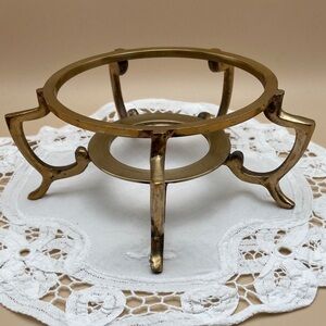 Double Ring Brass Orb Crystal Ball Stand or Plant Stand